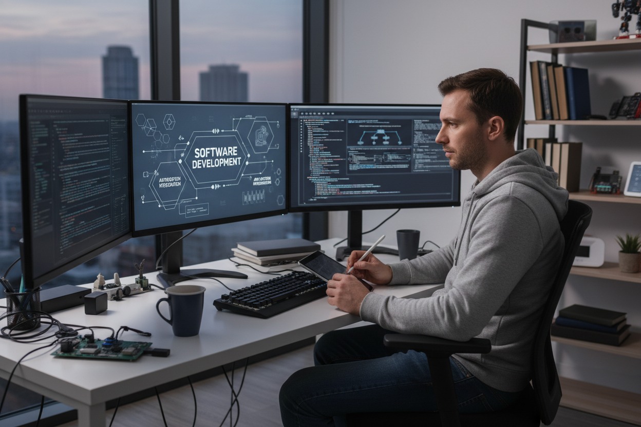 Îmi dedic timpul aprofundării tehnologiilor moderne și perfecționării cunoștințelor în dezvoltarea software, automatizare și integrarea aplicațiilor. în carieră.